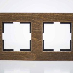 Plaque de finition bois massif noix 2 postes 84x159x10mm