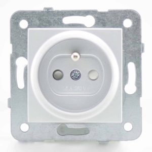 Prise 2P+T alu – (Méca+touche) gamme Karre Novella